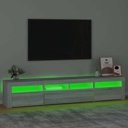 TV Cabinet with LED Lights Grey Sonoma 210x35x40 cm