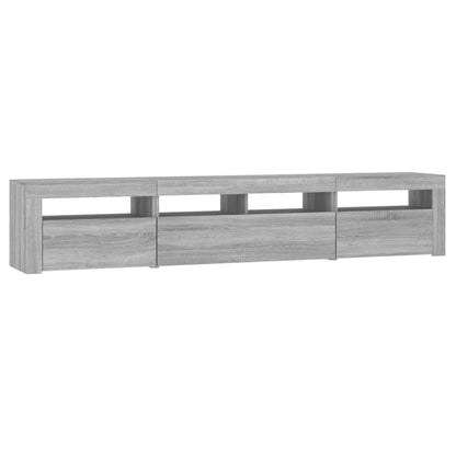 TV Cabinet with LED Lights Grey Sonoma 210x35x40 cm