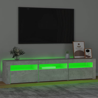 TV Cabinet with LED Lights Concrete Grey 180x35x40 cm