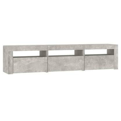 TV Cabinet with LED Lights Concrete Grey 180x35x40 cm