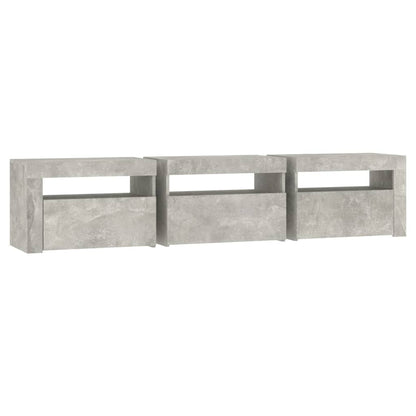 TV Cabinet with LED Lights Concrete Grey 180x35x40 cm