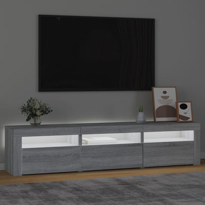 TV Cabinet with LED Lights Grey Sonoma 180x35x40 cm