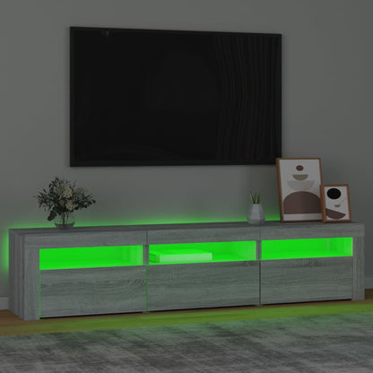 TV Cabinet with LED Lights Grey Sonoma 180x35x40 cm
