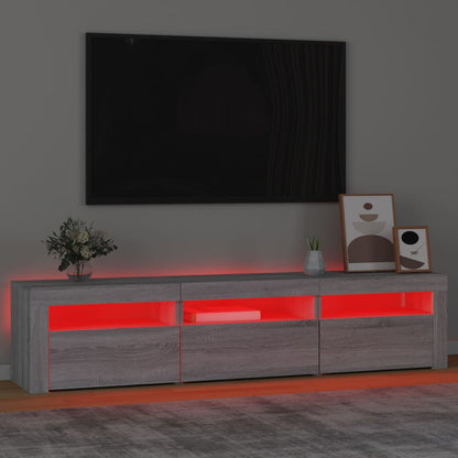 TV Cabinet with LED Lights Grey Sonoma 180x35x40 cm