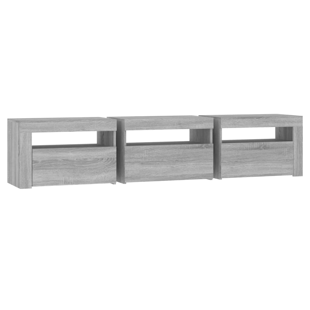 TV Cabinet with LED Lights Grey Sonoma 180x35x40 cm