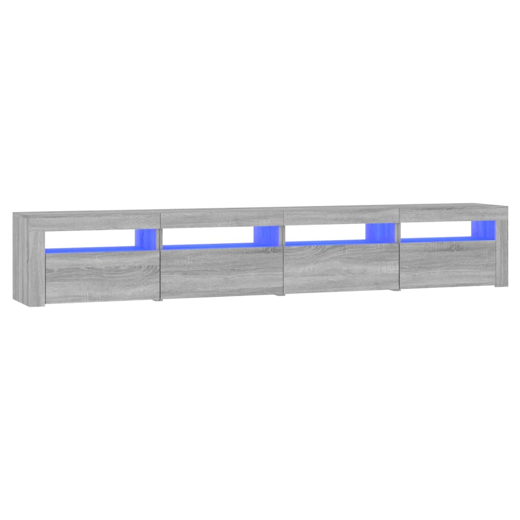 TV Cabinet with LED Lights Grey Sonoma 240x35x40 cm