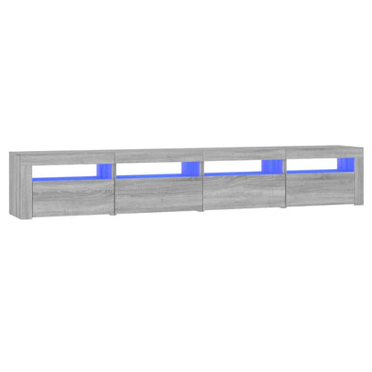 TV Cabinet with LED Lights Grey Sonoma 240x35x40 cm