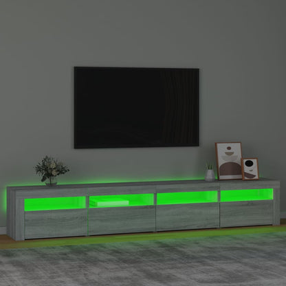 TV Cabinet with LED Lights Grey Sonoma 240x35x40 cm