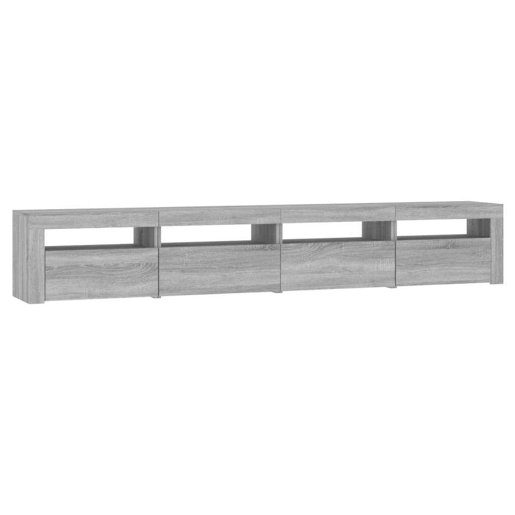 TV Cabinet with LED Lights Grey Sonoma 240x35x40 cm