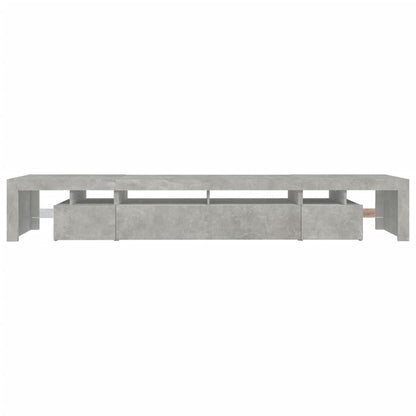 TV Cabinet with LED Lights Concrete Grey 260x36.5x40 cm