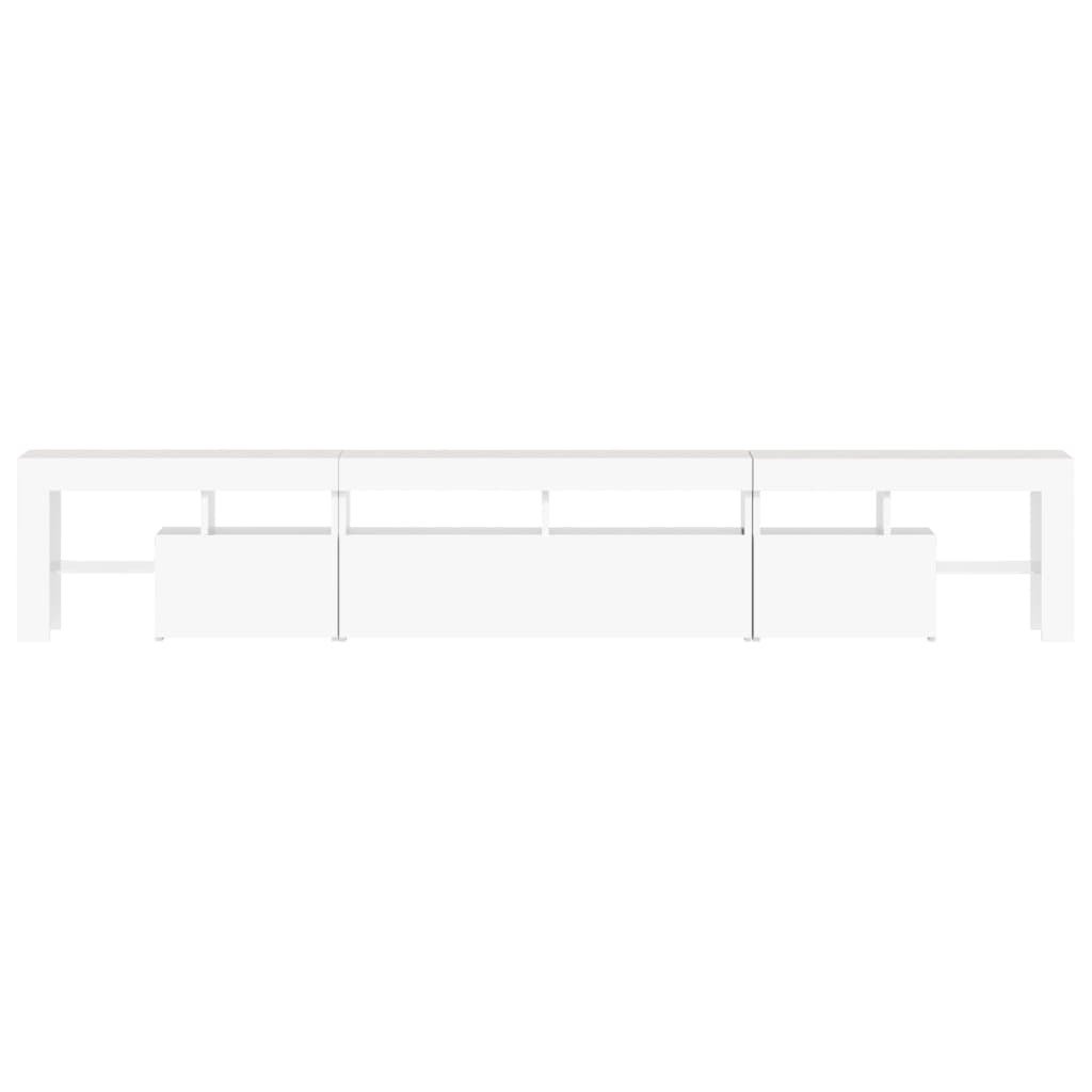 TV Cabinet with LED Lights White 230x36.5x40 cm