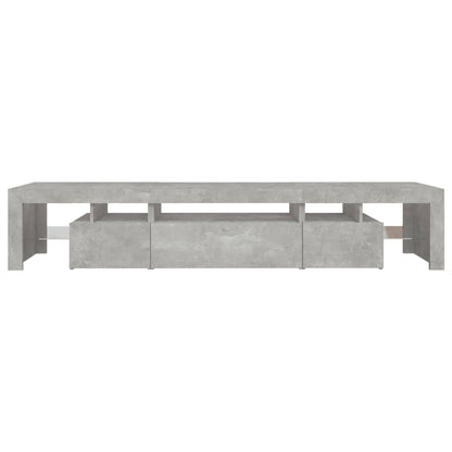 TV Cabinet with LED Lights Concrete Grey 215x36.5x40 cm