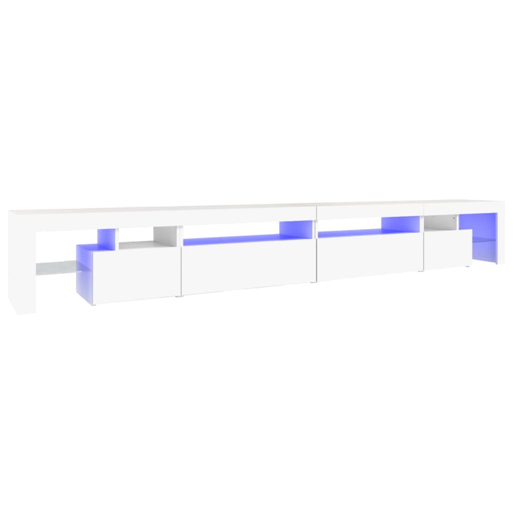 TV Cabinet with LED Lights White 290x36.5x40 cm