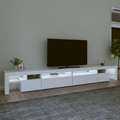 TV Cabinet with LED Lights White 290x36.5x40 cm