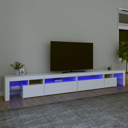 TV Cabinet with LED Lights White 290x36.5x40 cm