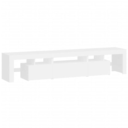 TV Cabinet with LED Lights White 200x36.5x40 cm