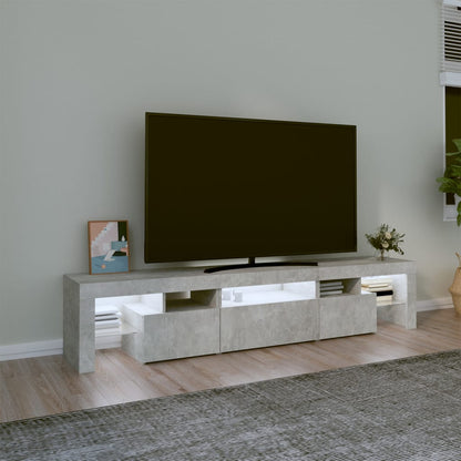 TV Cabinet with LED Lights Concrete Grey 200x36.5x40 cm
