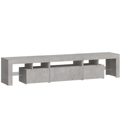 TV Cabinet with LED Lights Concrete Grey 200x36.5x40 cm