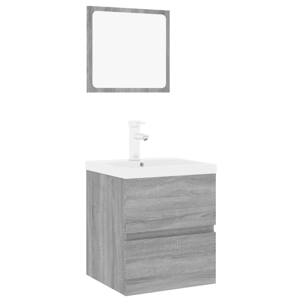 Bathroom Furniture Set Grey Sonoma Engineered Wood