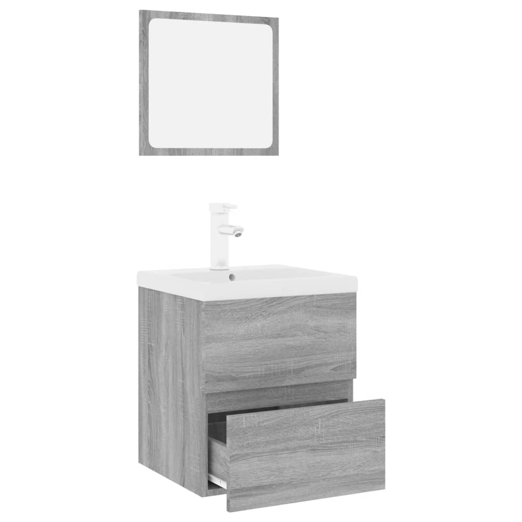 Bathroom Furniture Set Grey Sonoma Engineered Wood