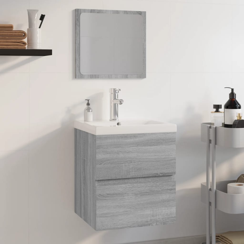 Bathroom Furniture Set Grey Sonoma Engineered Wood