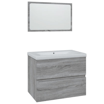Bathroom Furniture Set Grey Sonoma Engineered Wood