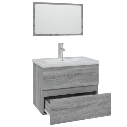 Bathroom Furniture Set Grey Sonoma Engineered Wood