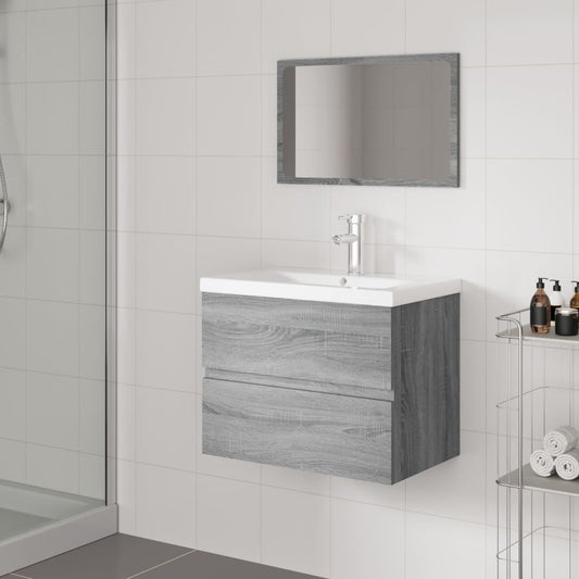 Bathroom Furniture Set Grey Sonoma Engineered Wood