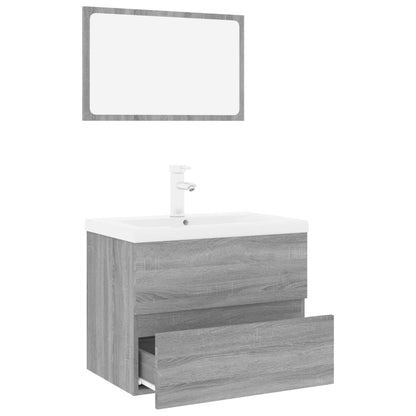 Bathroom Furniture Set Grey Sonoma Engineered Wood