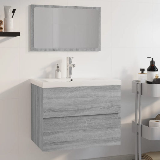 Bathroom Furniture Set Grey Sonoma Engineered Wood