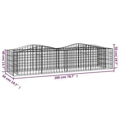 Arched Gabion Raised Bed 200x50x50 cm Galvanised Iron
