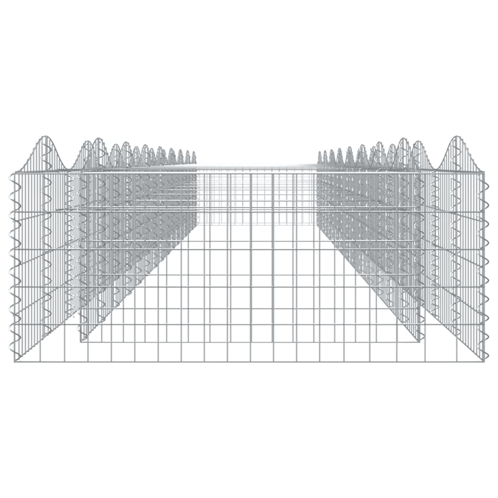 Arched Gabion Raised Bed 800x100x50 cm Galvanised Iron