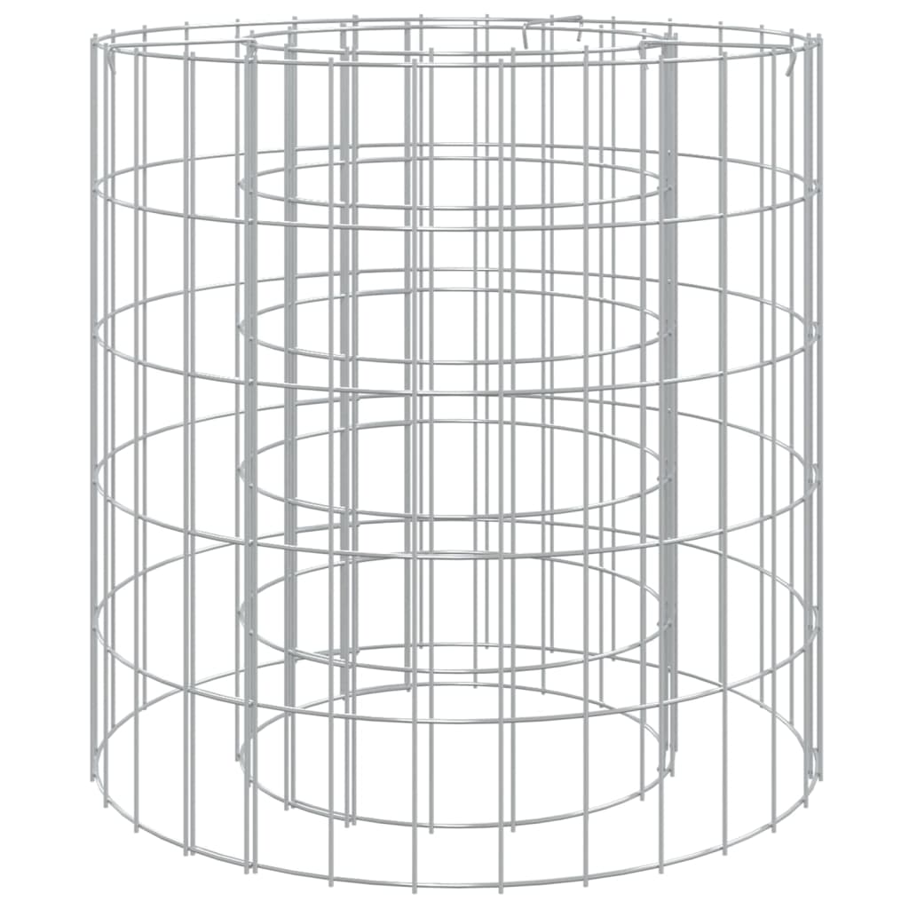 Gabion Fire Pit Ø 50 cm Galvanised Iron