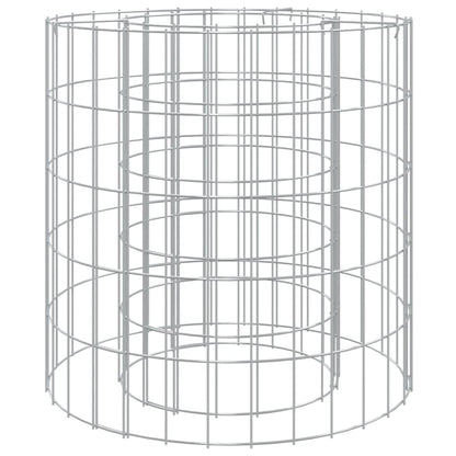 Gabion Fire Pit Ø 50 cm Galvanised Iron