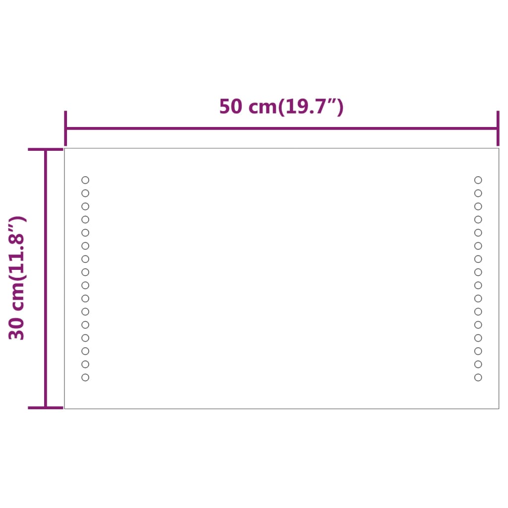 LED Bathroom Mirror 30x50 cm