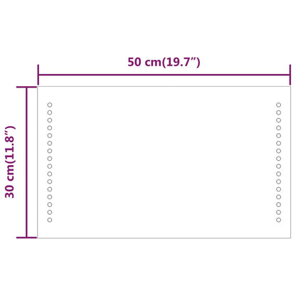 LED Bathroom Mirror 30x50 cm