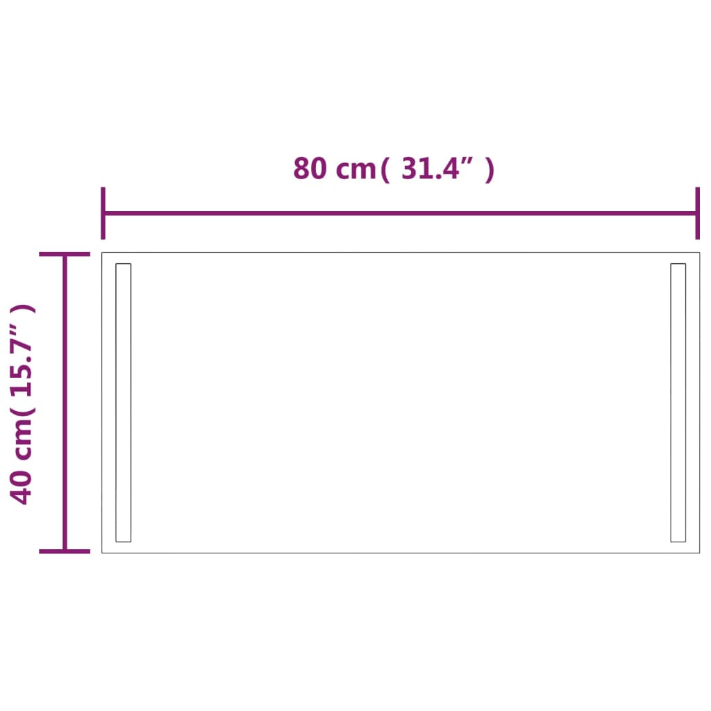 LED Bathroom Mirror 40x80 cm