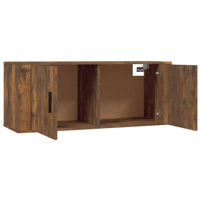 Wall Mounted TV Cabinet Smoked Oak 100x34.5x40 cm