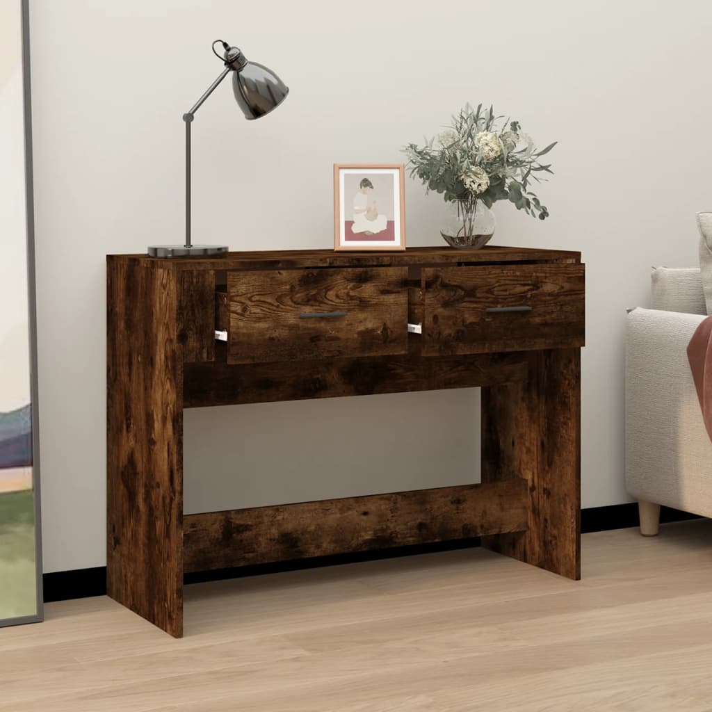 Console Table Smoked Oak 100x39x75 cm Engineered Wood