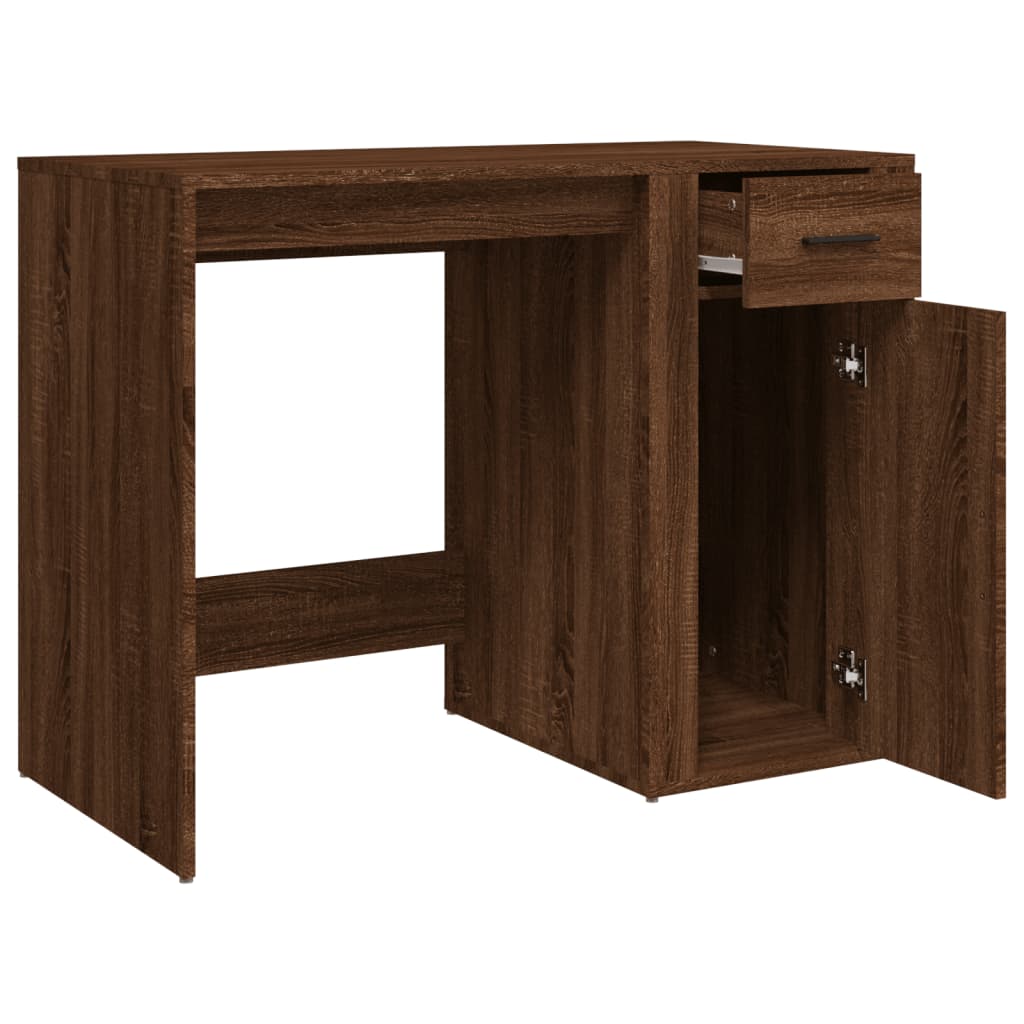 Desk Brown Oak 100x49x75 cm Engineered Wood