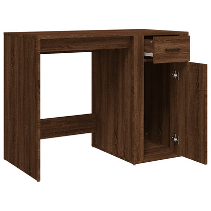 Desk Brown Oak 100x49x75 cm Engineered Wood
