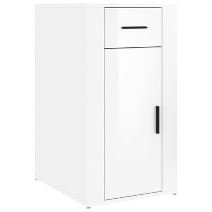 Desk Cabinet High Gloss White 40x49x75 cm Engineered Wood