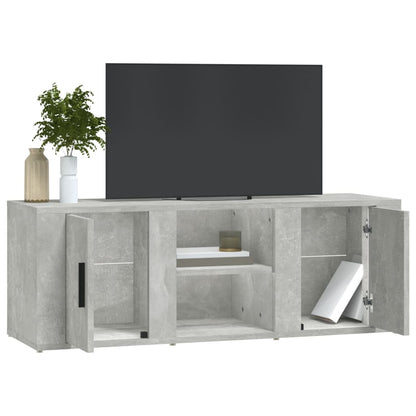 TV Cabinet Concrete Grey 100x31.5x35 cm Engineered Wood