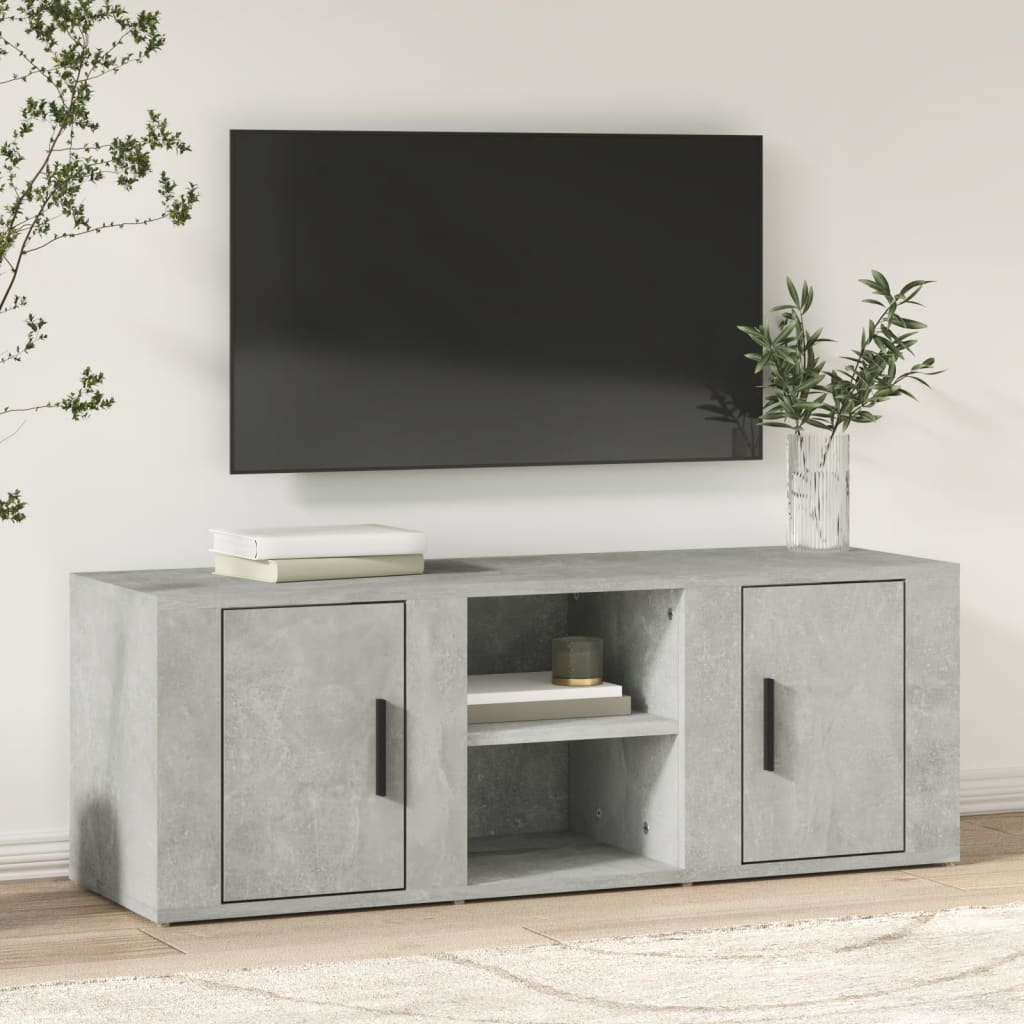 TV Cabinet Concrete Grey 100x31.5x35 cm Engineered Wood
