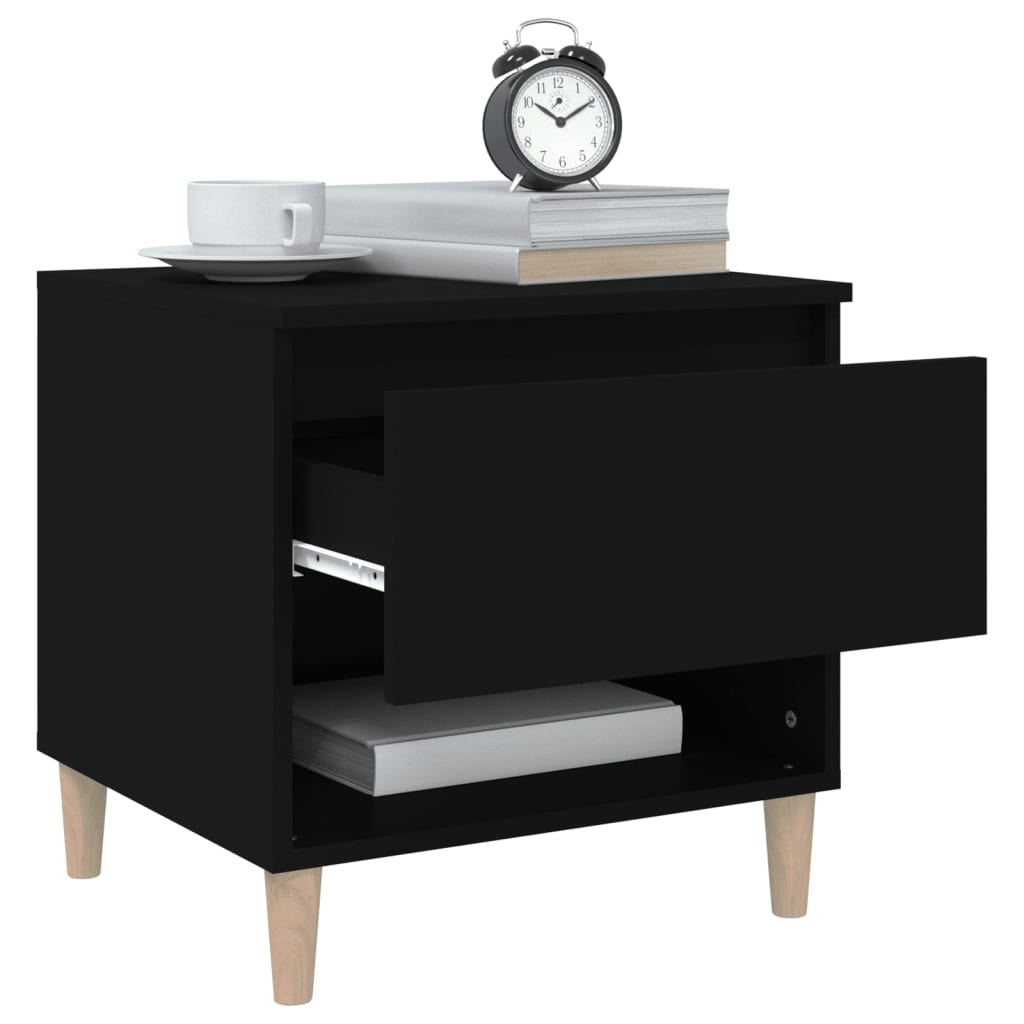 Bedside Table Black 50x46x50 Engineered Wood