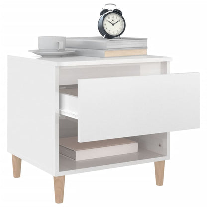 Bedside Tables 2 pcs High Gloss White 50x46x50 Engineered Wood