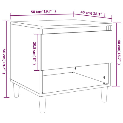Bedside Tables 2 pcs High Gloss White 50x46x50 Engineered Wood