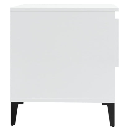 Side Tables 2 pcs High Gloss White 50x46x50 cm Engineered Wood