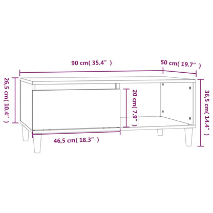 Coffee Table Grey Sonoma 90x50x36.5 cm Engineered Wood