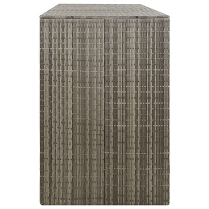 Triple Wheelie Bin Shed Grey 207x80x117 cm Poly Rattan